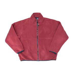 VTG L.L. Bean Fleece Full Zip Sweater Coral Jacket Polartec Wmns L-Regular